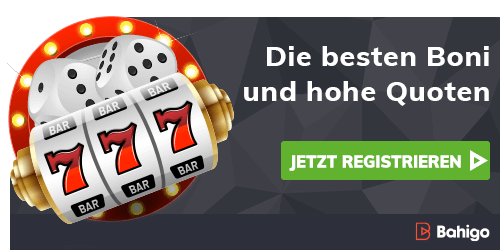 Hinweis auf Boni und hohe Quoten bei Bahigo
