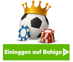 Fussball Motiv mit Spielchips und Einloggen Button
